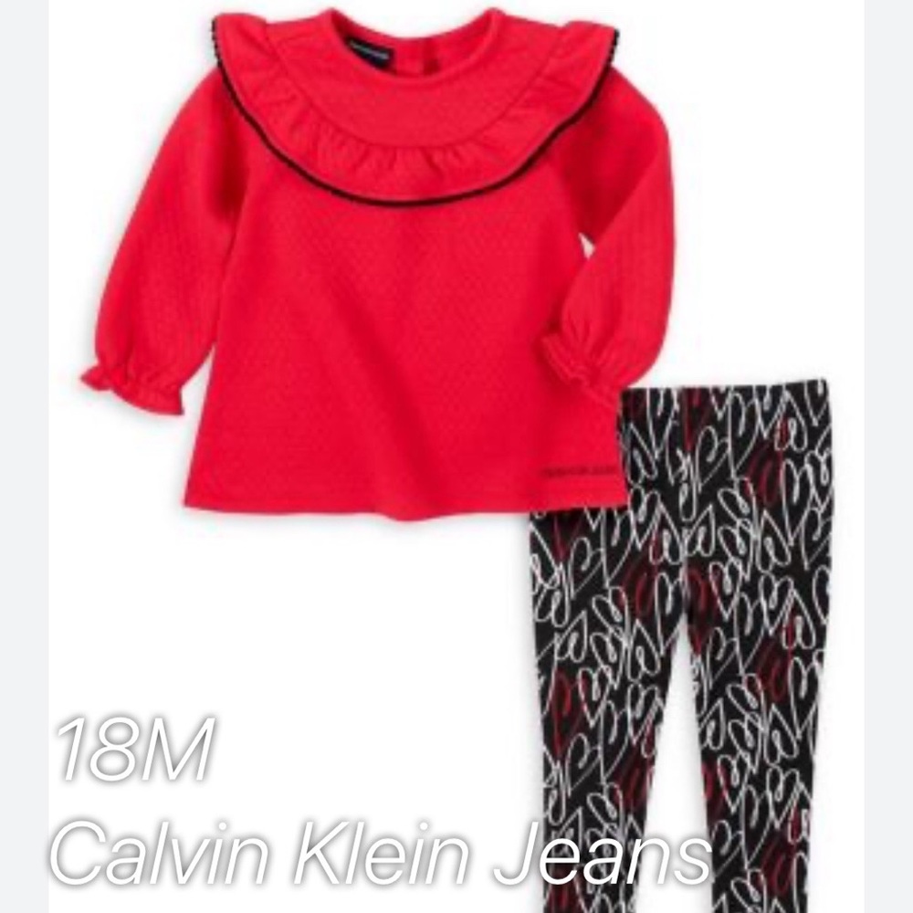 Calvin Klein Jeans Baby Girl's 2-Piece Blouse & Pants Set 18M